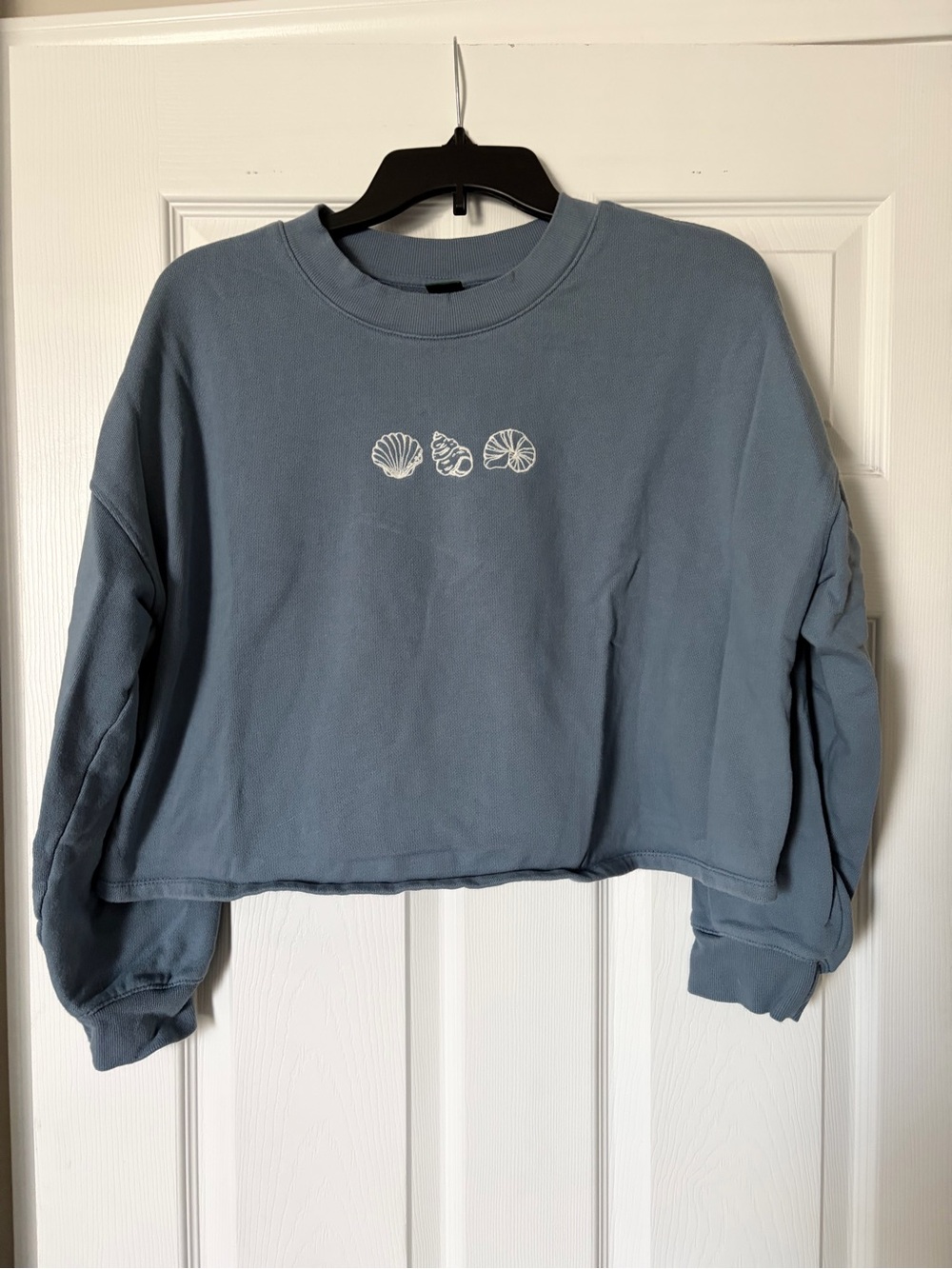 wild fable Blue Cropped Shell Graphic Sweatshirt